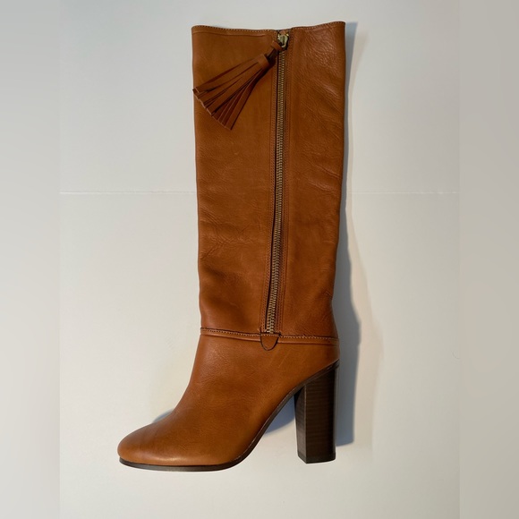 Coach Therese Tall Brown Leather Knee Boots Sz 5 - Picture 1 of 8